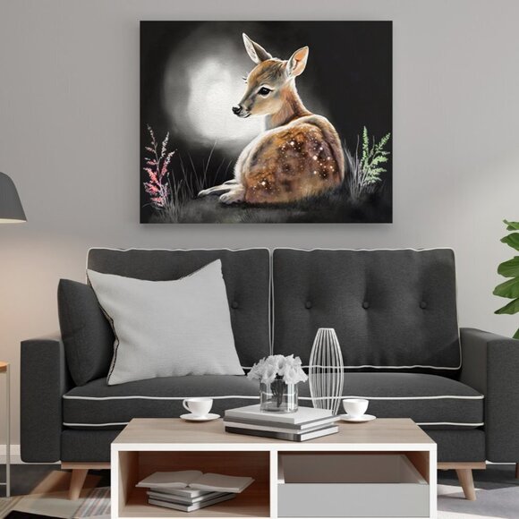 20x30 Baby Fawn Deer Watercolor Oil Painting Poster Wall Art 20x30‎ Poster - Picture 5 of 5
